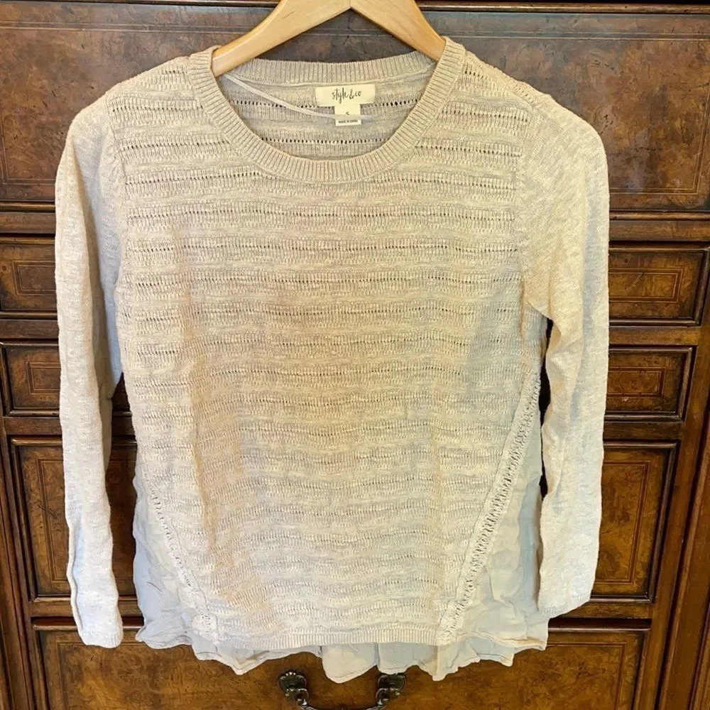 STYLE & Co oatmeal long sleeve sweater